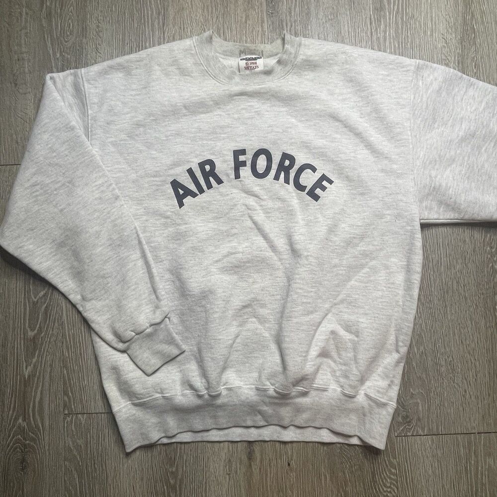 Vintage Air Force Crewneck Sweatshirt Grey 90s XL Made In USA - Picture 1 of 3